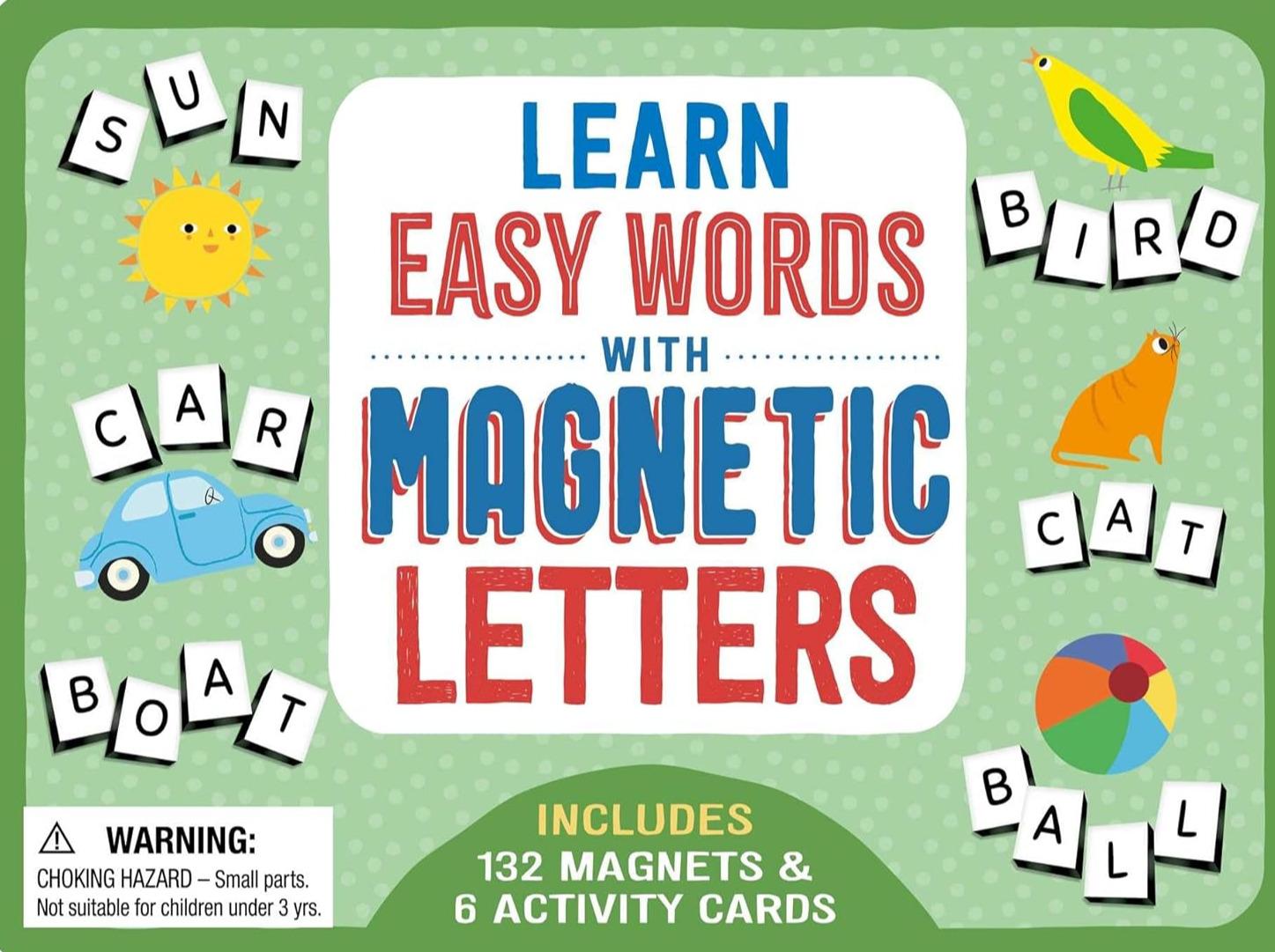 Learn Easy Words with Magnetic Letters ( Includes 132 Magnets and 12 Activity tables)