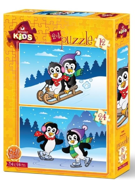 پازل 4489 (12 تکه 24 تکه) The penguins - 0