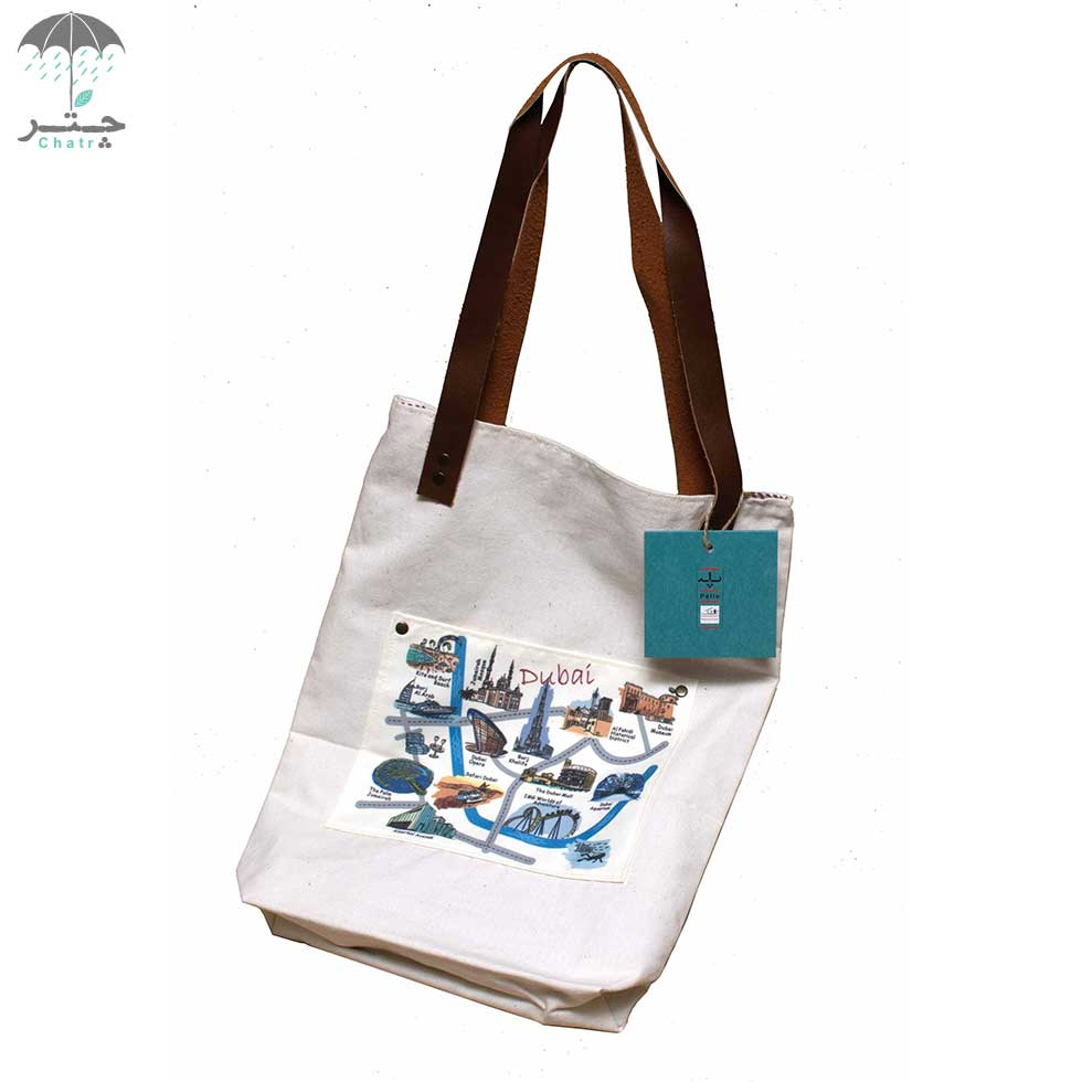 ساک دستی پارچه‌ای بزرگ (نقشک دبی) - 0