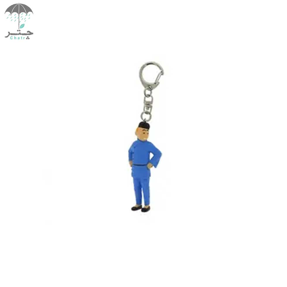جاکلیدی و فیگور تن‌تن مدل تن‌تن گل آبی کد 42465
