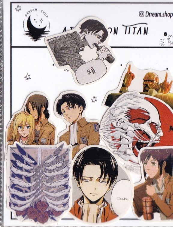 پک استیکر 8تایی Attack on titan - 0