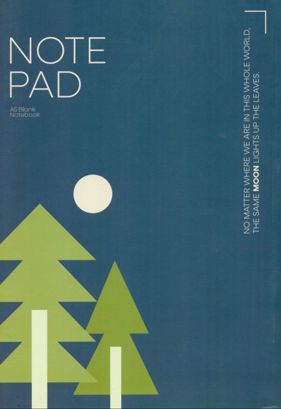 دفتر بی‌خط همین مدل moon طرح کاج کد 806 - 0