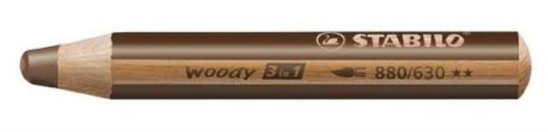 مداد رنگی 3 کاره وودی قهوه‌ای - 0