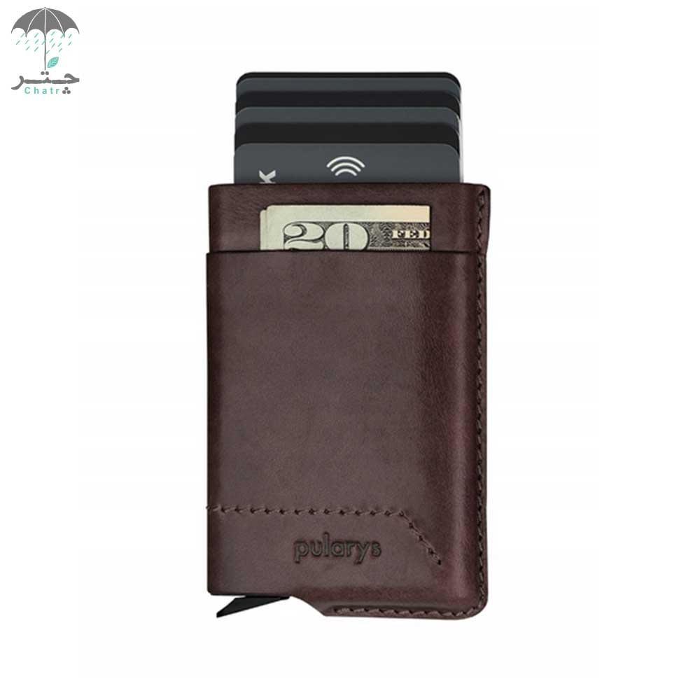 جاکارتی چرم نومد Pularys مدل GOBI wallet رنگ قهوه‌ای کد 172414102