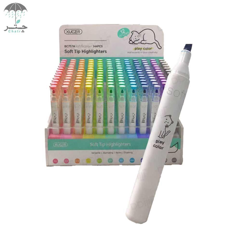 هایلایتر Xuezi پاستلی Play color رنگ گلبهی کد BC 757