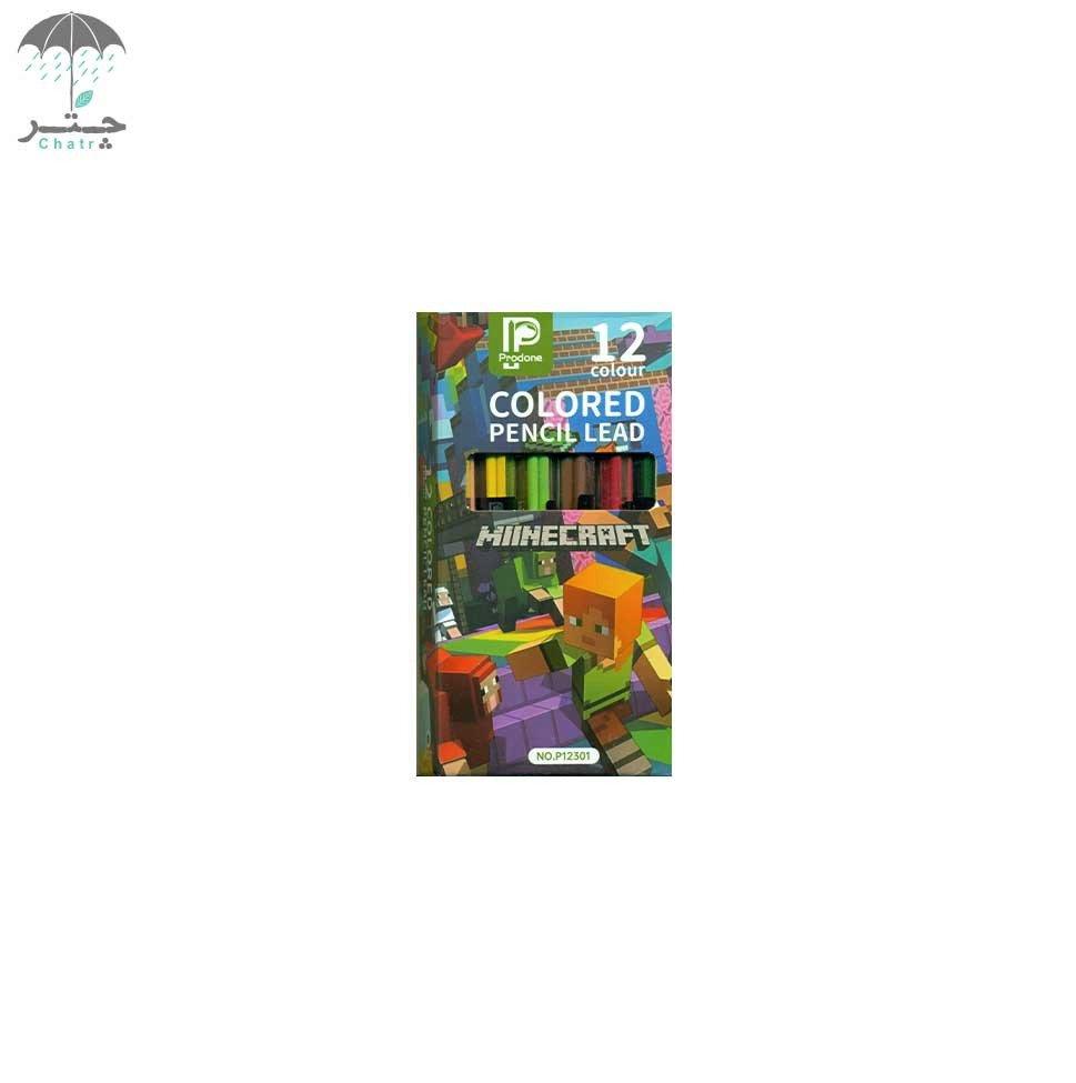 نوک مداد رنگی اتودی پرودون 12 رنگ کد P12301 طرح MINECRAFT