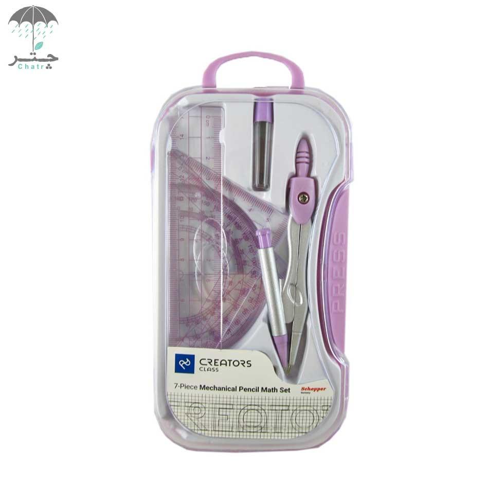 ست پرگار مکانیکال سی‌کلاس 7 تکه کد CS313m رنگ بنفش