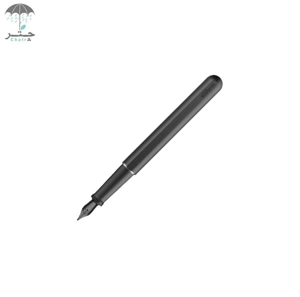 خودنویس آلومینیومی استیل‌فرم مدل ink رنگ Warp black کد 200025 با سرقلم استیل مشکی سایز F کد 200043