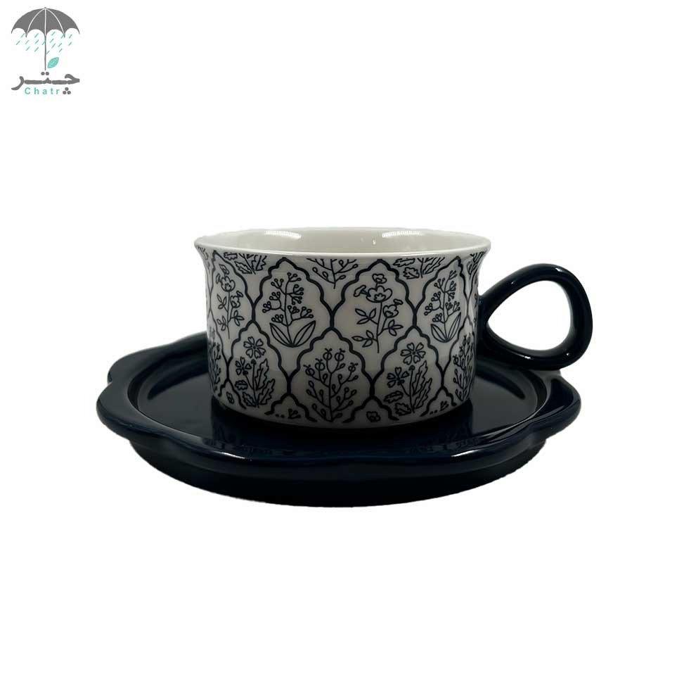 ست لته‌خوری طرح گل رنگ سورمه ای کد 130