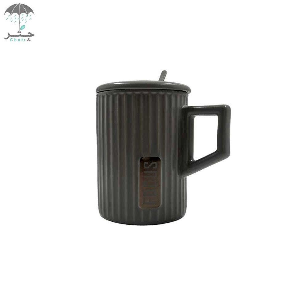 ماگ طرح focus رنگ طوسی کد 135