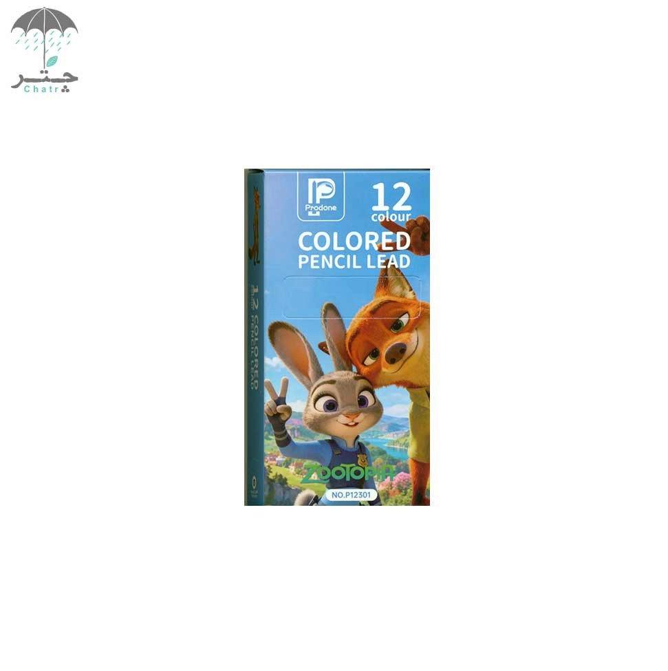 نوک مداد رنگی اتودی پرودون 12 رنگ کد P12301 طرح ZOOTOPIA