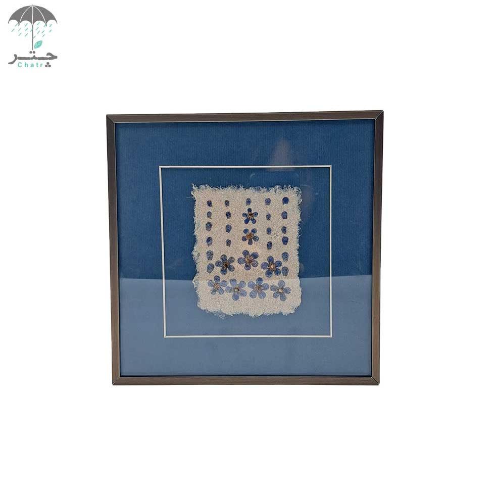 قاب کولاژ گل روی کاغذ دست‌ساز (با جعبه پلکسی) طرح 4