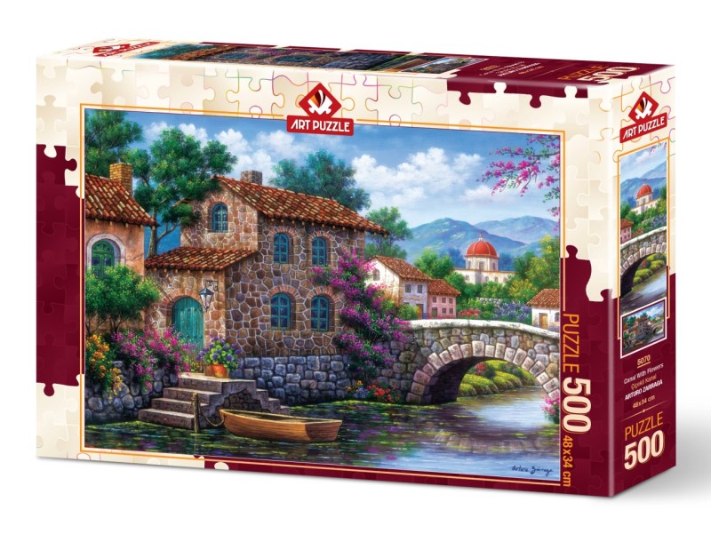 پازل 5070 (500 تکه) Canal with flowers - 0