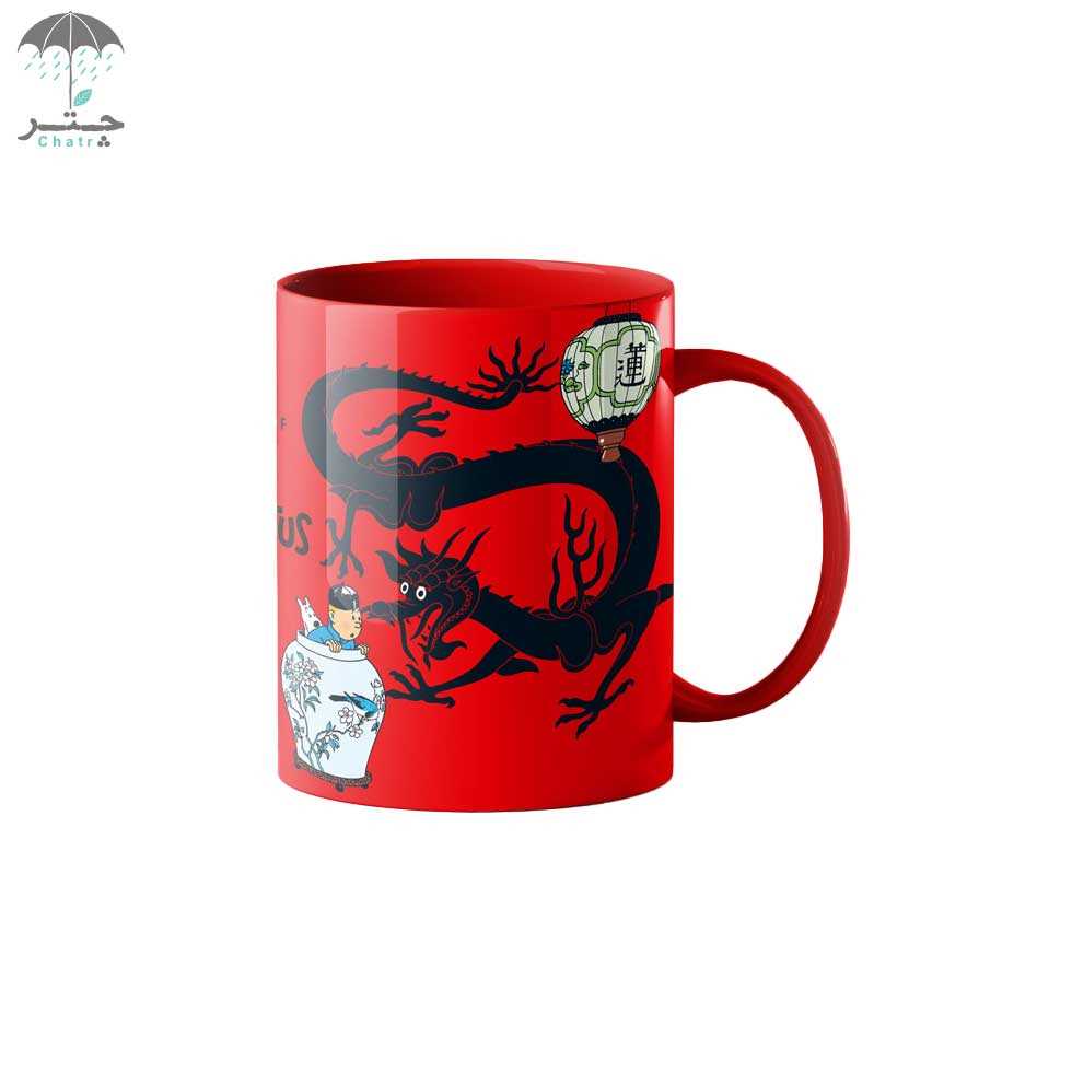 ماگ سرامیکی هارنا داخل رنگی طرح گل آبی - 0