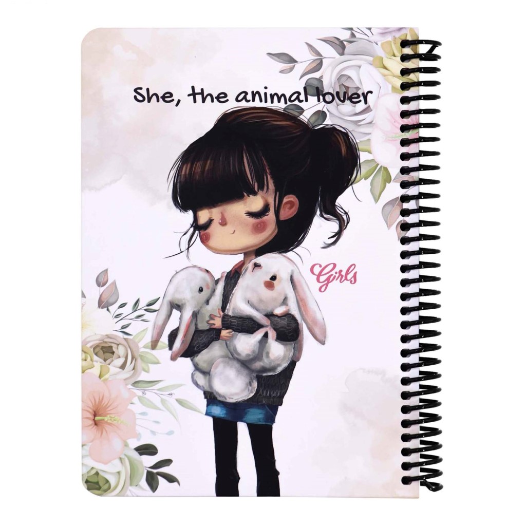 دفتر A5 دختران She the animal lover 5084 - 0