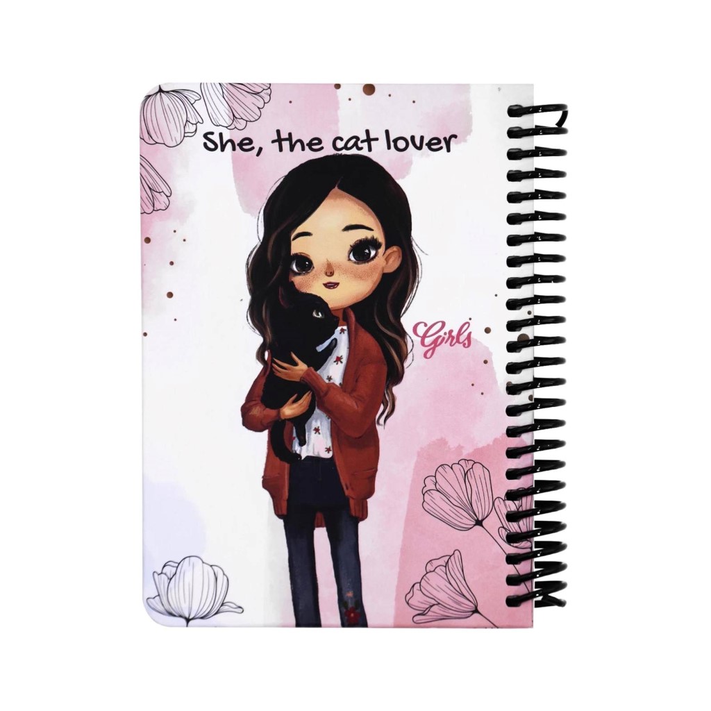 دفتر A6 دختران She the cat lover 5152 - 0
