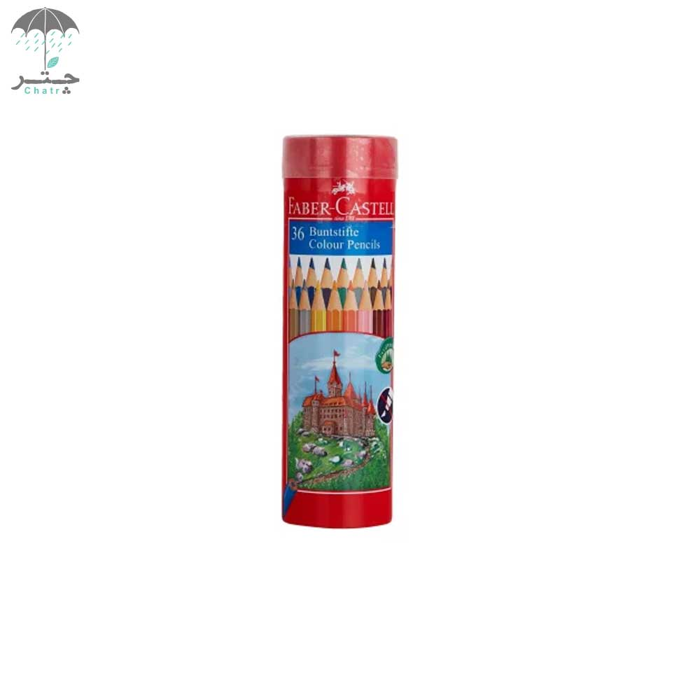 مداد رنگی فابر کاستل 36 رنگ جعبه فلزی استوانه‌ای (115828)
