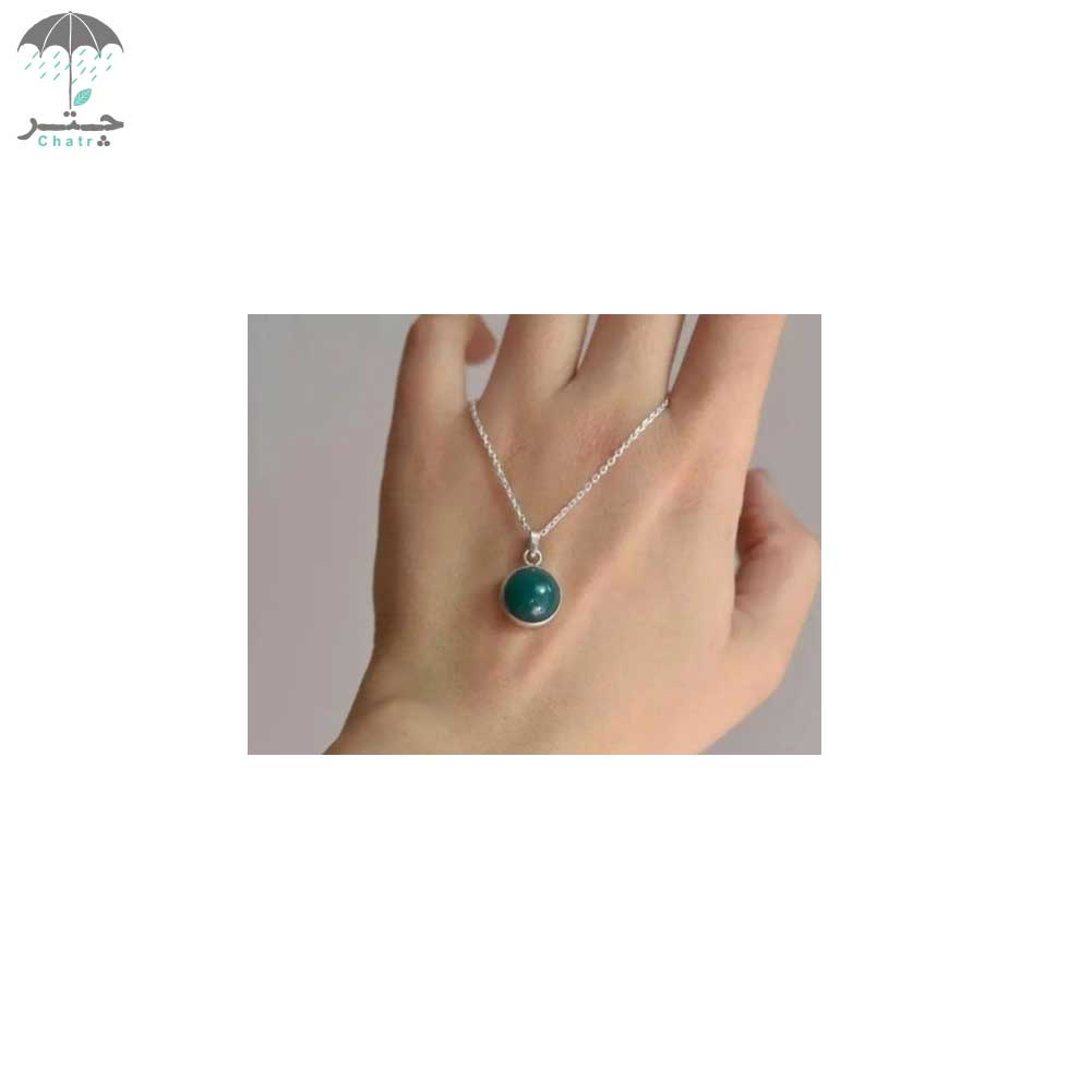گردنبند پلاک عقیق سبز