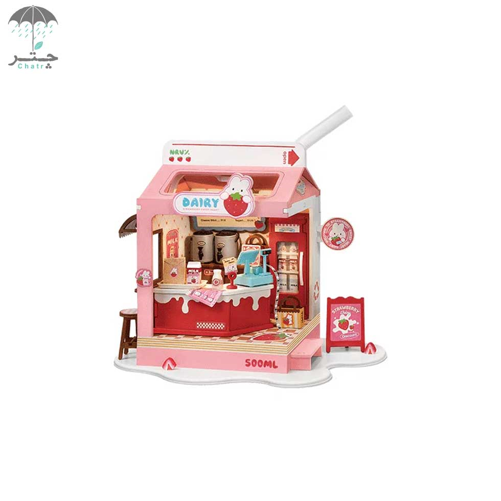 خانه مینیاتوری روبوتایم طرح Strawberry Milk Box کد DS034 - 0
