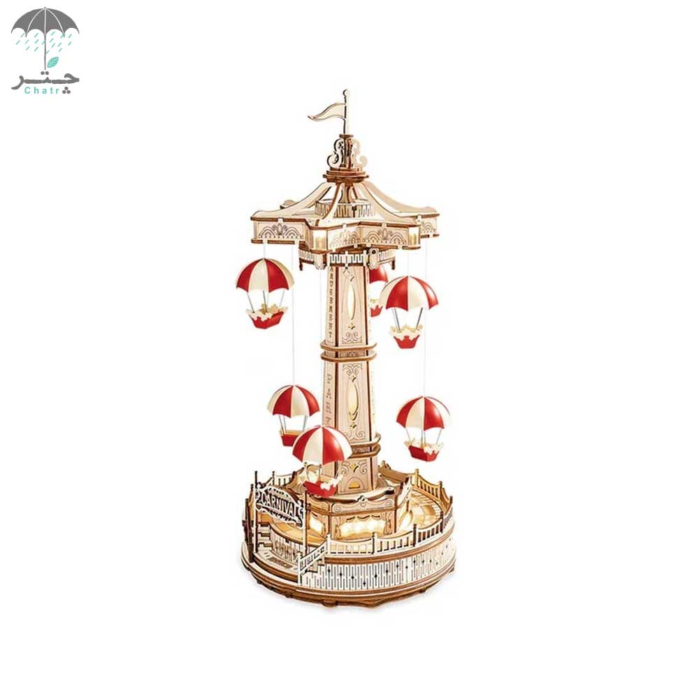 پازل 3 بعدی موزیک باکس روبوتایم طرح Parachute Towerl کد EA01