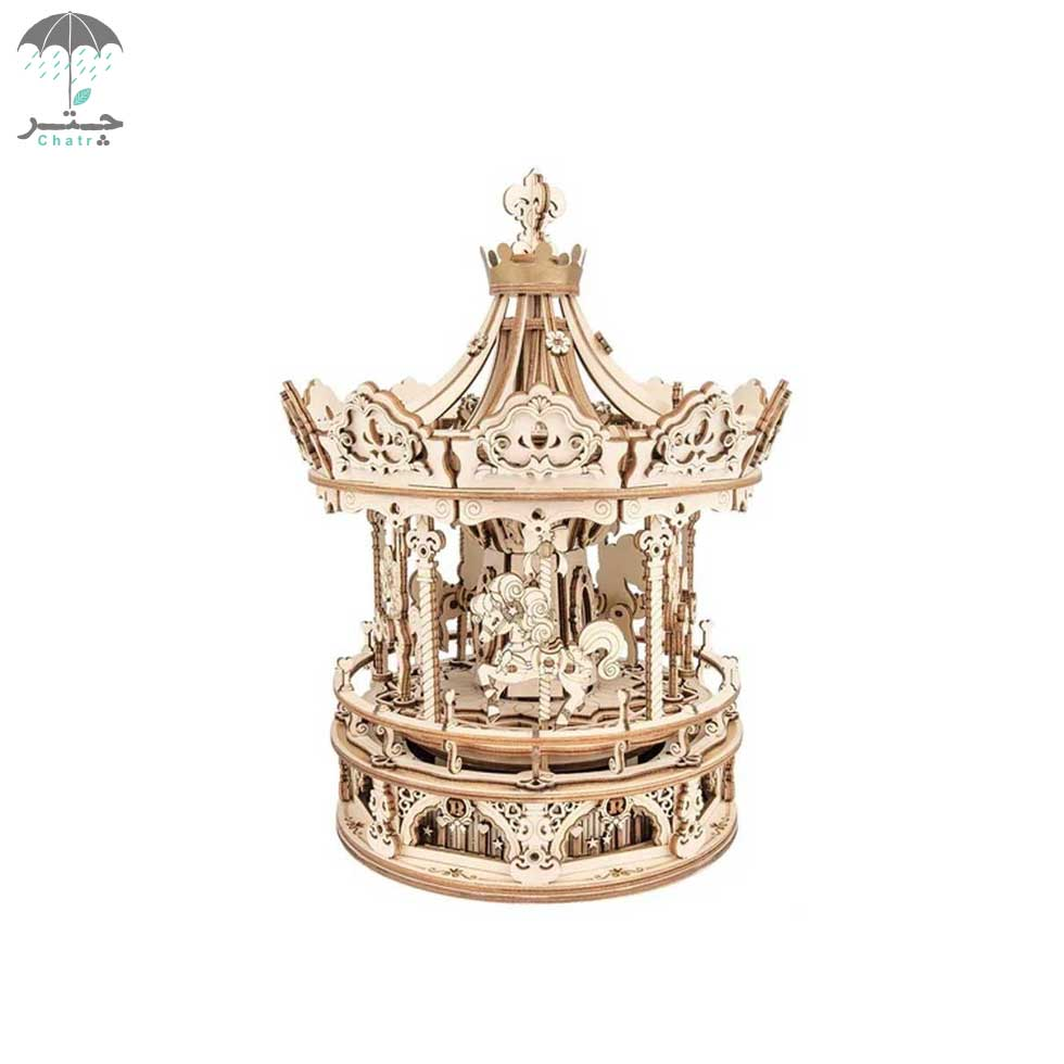 پازل 3 بعدی موزیک باکس روبوتایم طرح Romantic Carousel کد AMK62