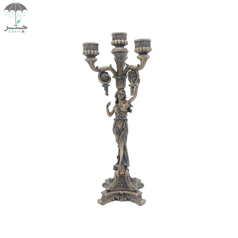 شمعدان ورونس دیزاین مدل 4 شاخه دست چپ بالای برنزی کد WU75243A1