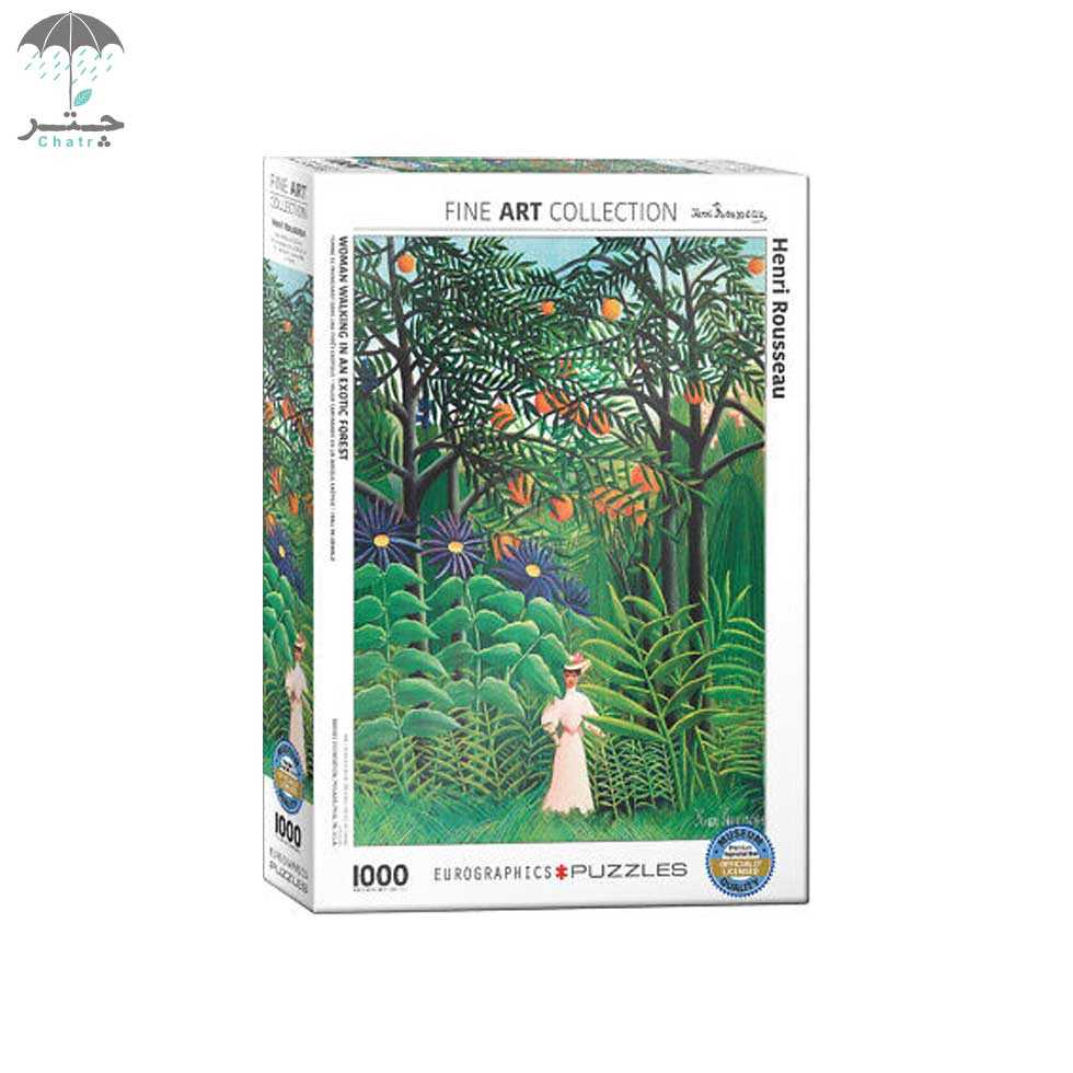 پازل یوروگرافیکس 1000 تکه طرح Woman in an exotic forest کد 60005608 - 0