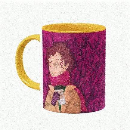 تصویر  ماگ داخل رنگی Coffee is a hug in a mug