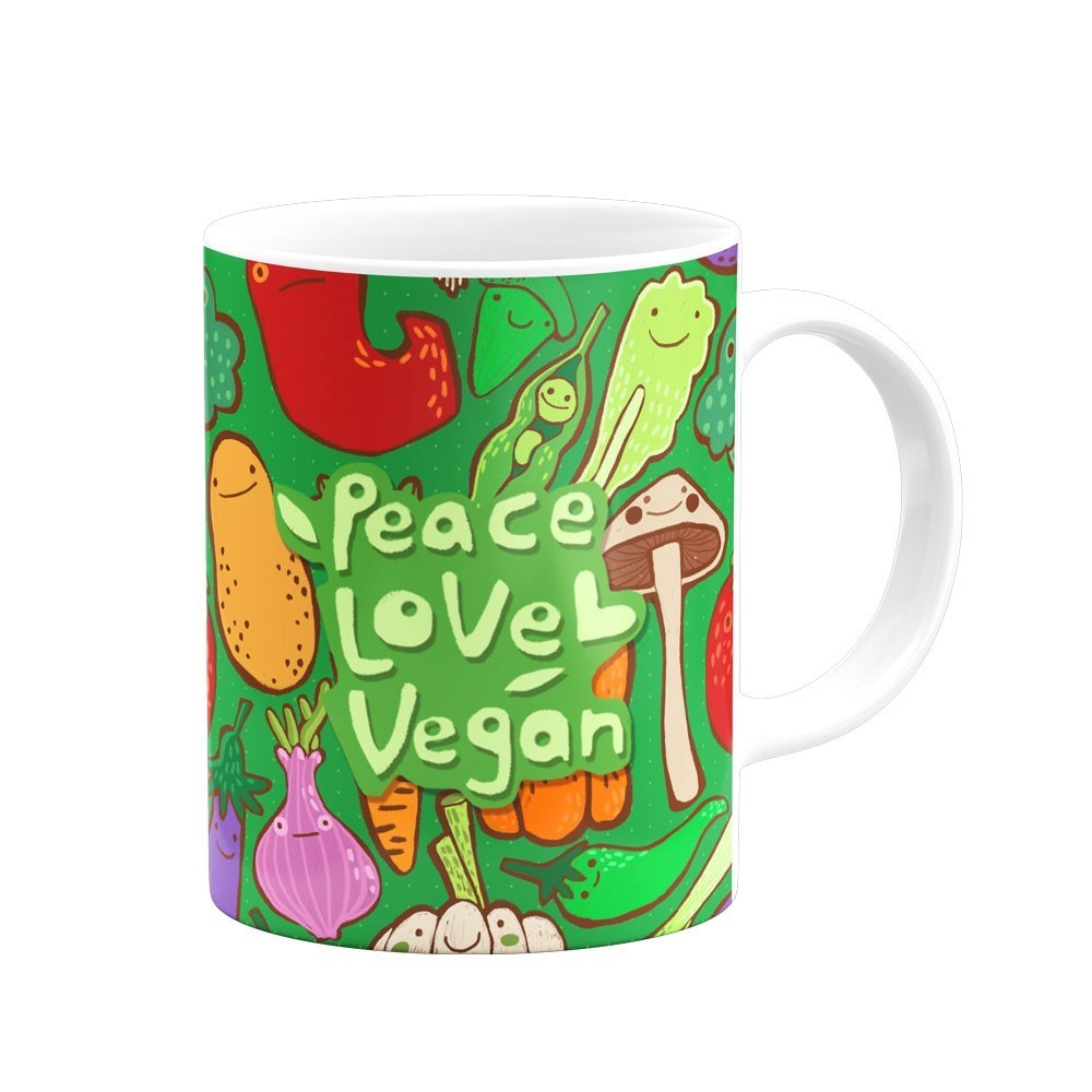 تصویر  ماگ Peace love vegan