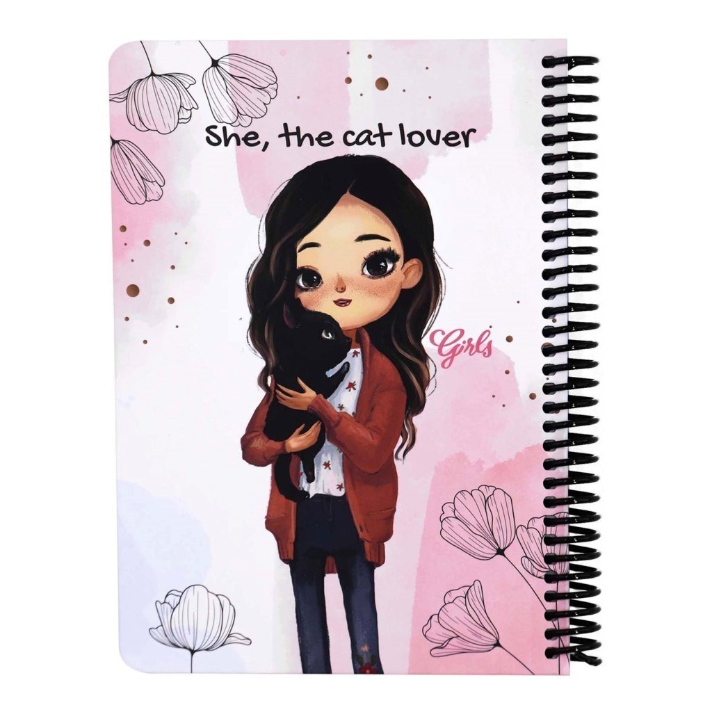 تصویر  دفتر A5 دختران She the cat lover 5077