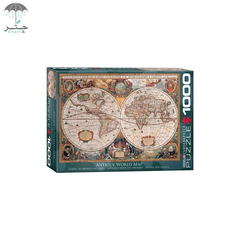 تصویر  پازل یوروگرافیکس 1000 تکه طرح  Antique world map کد 60001997