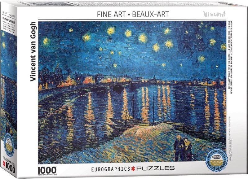 تصویر  پازل یوروگرافیکس 1000 تکه طرح The starry night over the rhone کد 60005708