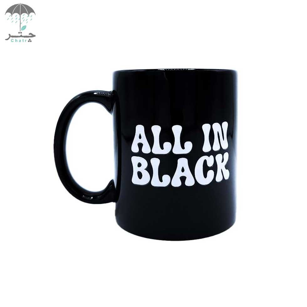 تصویر  بلک ماگ سرامیکی هیدورا طرح All in black