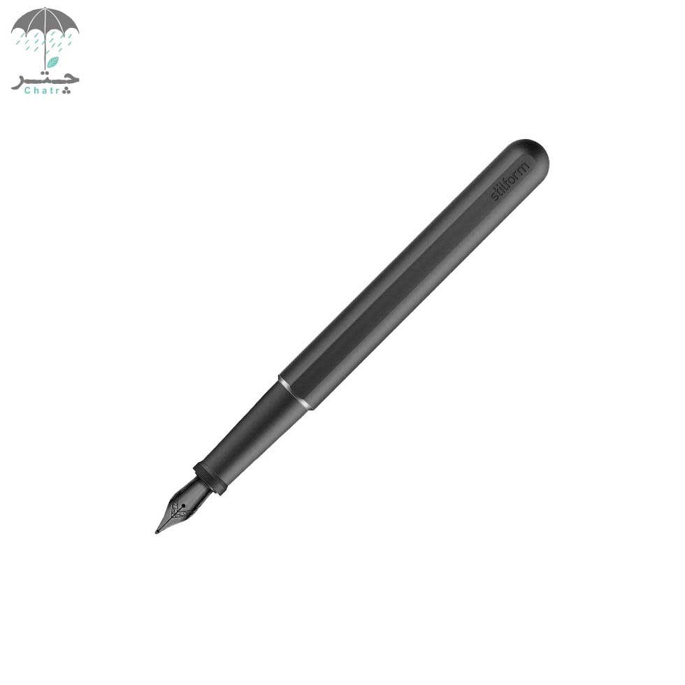 تصویر  خودنویس آلومینیومی استیل‌فرم مدل ink رنگ Warp black کد 200025 با سرقلم استیل مشکی سایز EF کد 200042